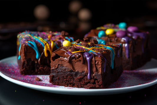 Brownies cosmiques avec une riche ganache au chocolat