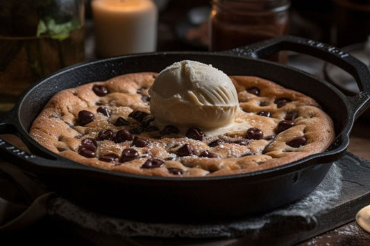 Pizookie aux pépites de chocolat avec glace à la vanille