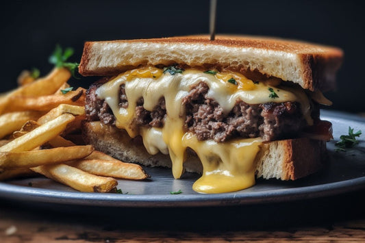 Gourmet la galette fondu avec des oignons caramélisés et du fromage suisse