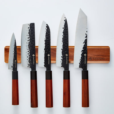 Minato Set met magnetisch houten messenrek