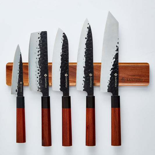 Minato Set met magnetisch houten messenrek