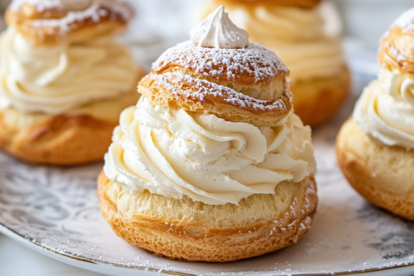 Classic French Cream Puffs with Vanilla Chantilly Filling