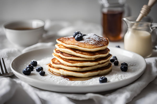 Pluize ricotta -pannenkoeken met verse bessen