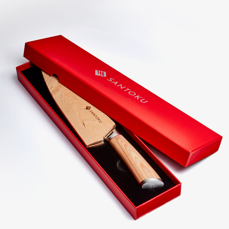 Haruta 8 inch VG10 Japans Damascus-staal Gyuto-koksmes met houten handvat en schede