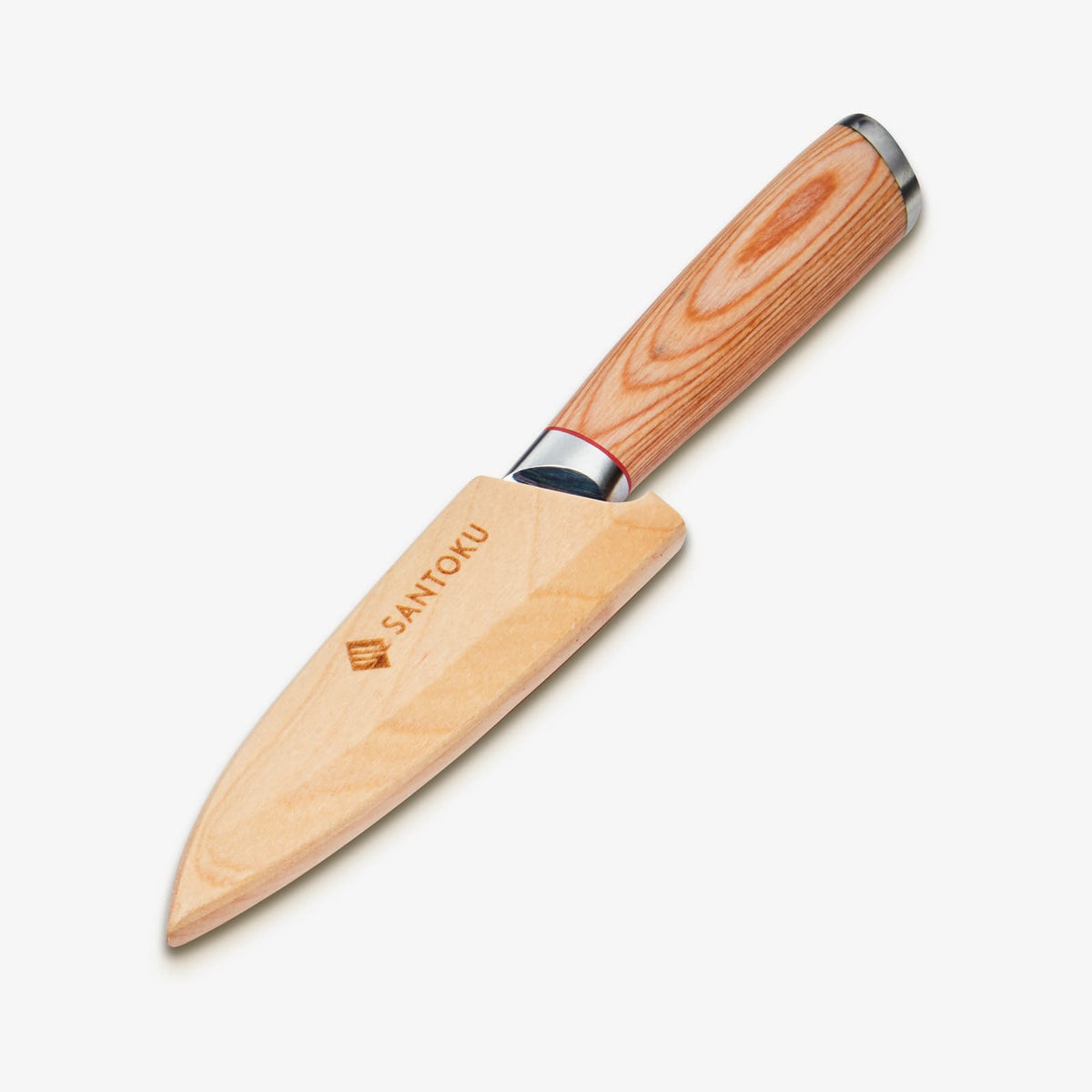 Haruta 4 inch VG10 Japans Damascus stalen schilmesje met houten handvat en schede