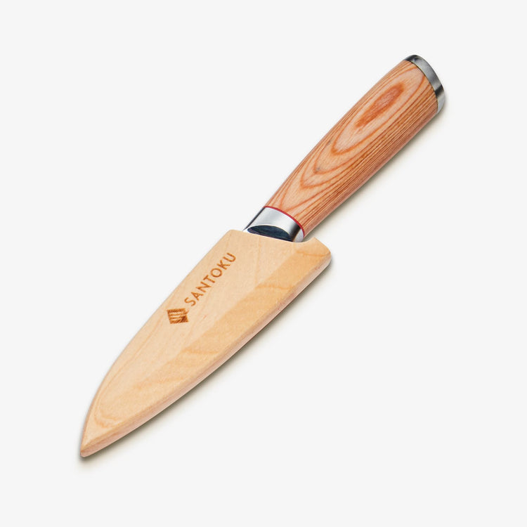 Haruta 4 inch VG10 Japans Damascus stalen schilmesje met houten handvat en schede