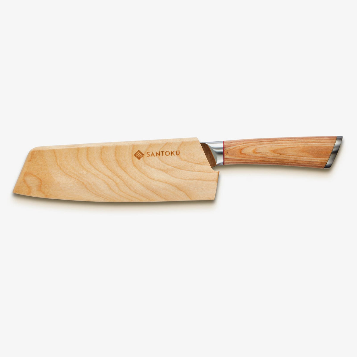 Haruta Couteau Nakiri japonais en acier de Damas VG10 de 7 pouces avec manche en bois et fourreau