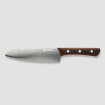 Yuhi - Ensemble de 6 couteaux de cuisine à motif damas avec poignées en bois de Pakka et coffret cadeau