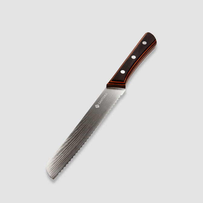 Yuhi - Ensemble de 6 couteaux de cuisine à motif damas avec poignées en bois de Pakka et coffret cadeau