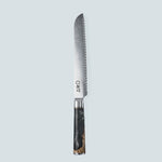 Aiko zwart Damascus stalen mes met gekleurd zwart harshandvat