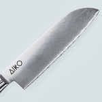 Aiko zwart Damascus stalen mes met gekleurd zwart harshandvat