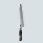 Aiko zwart Damascus stalen mes met gekleurd zwart harshandvat