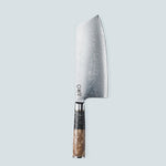 Aiko zwart Damascus stalen mes met gekleurd zwart harshandvat